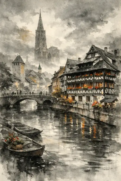 A Crimson Promise on the Canal