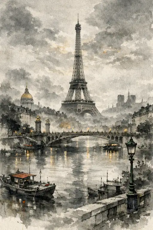 A Dream of Paris in Sepia and Gold