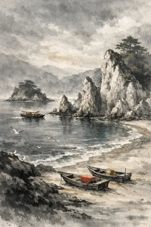Two Boats Waiting for the Morning Tide