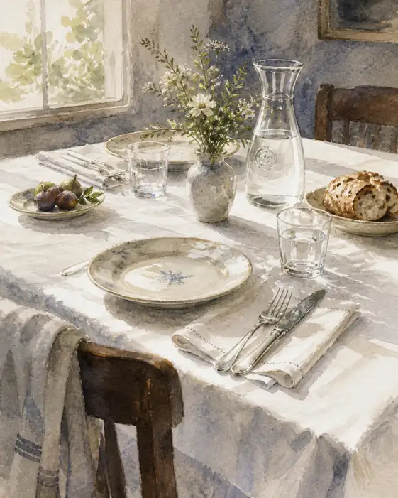 The Table of Morning Stillness and Bloom