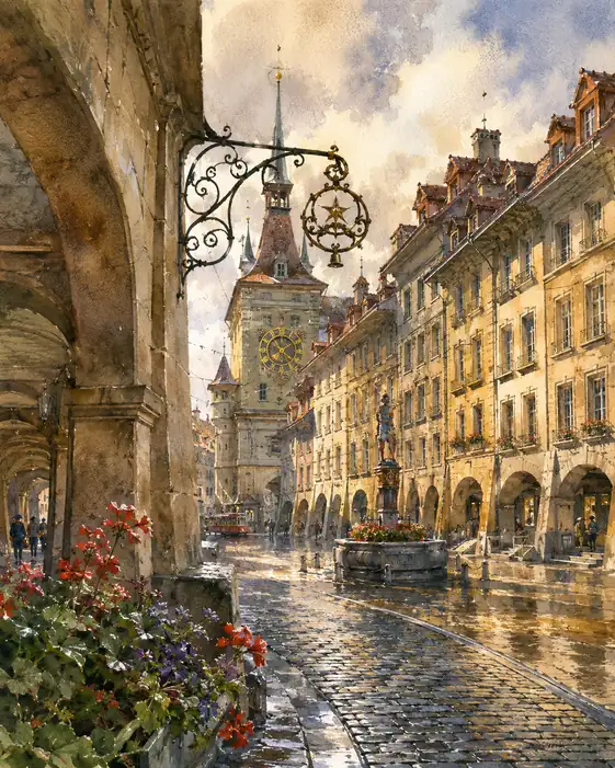 Echoes of Time on Wet Cobblestone