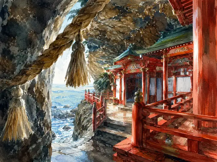 祈りが溶け込む岩窟の波音