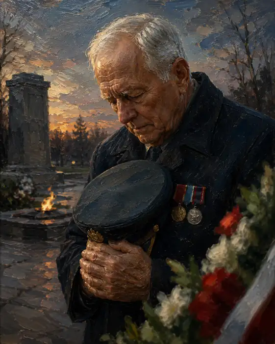 The Silent Vigil of Honor: A Veteran's Eternal Prayer