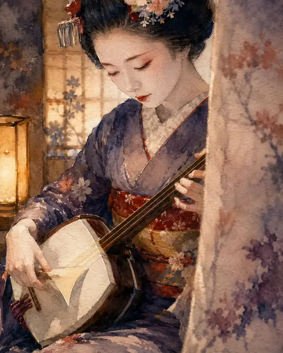 藍の静寂に響く、一弦の愁い