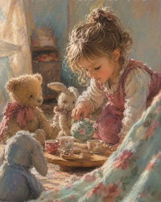 Golden Whispers of a Sunlit Tea Party