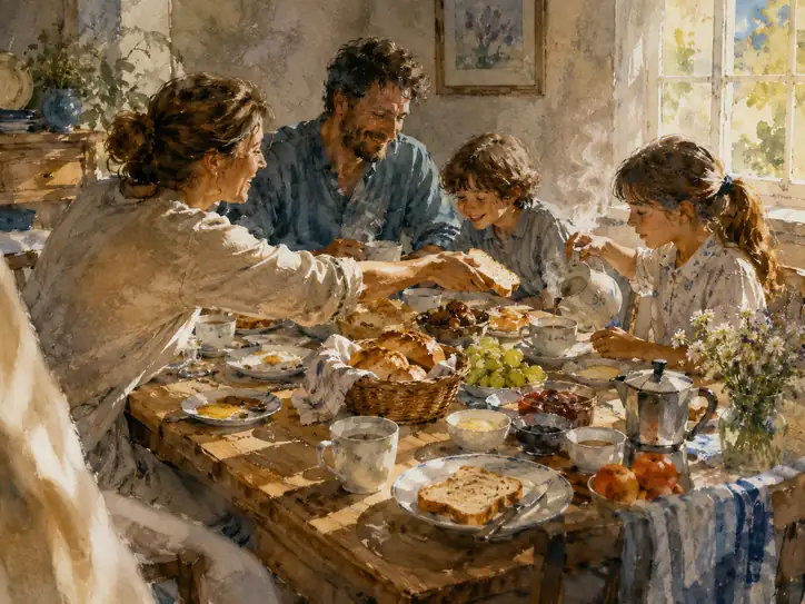 Morning Symphony: The Warmth of a Shared Breakfast