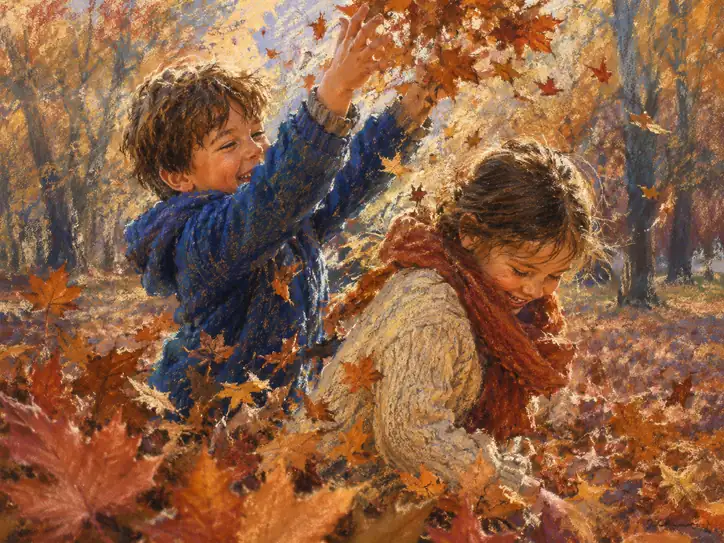 A Golden Dance in the Autumn Woods