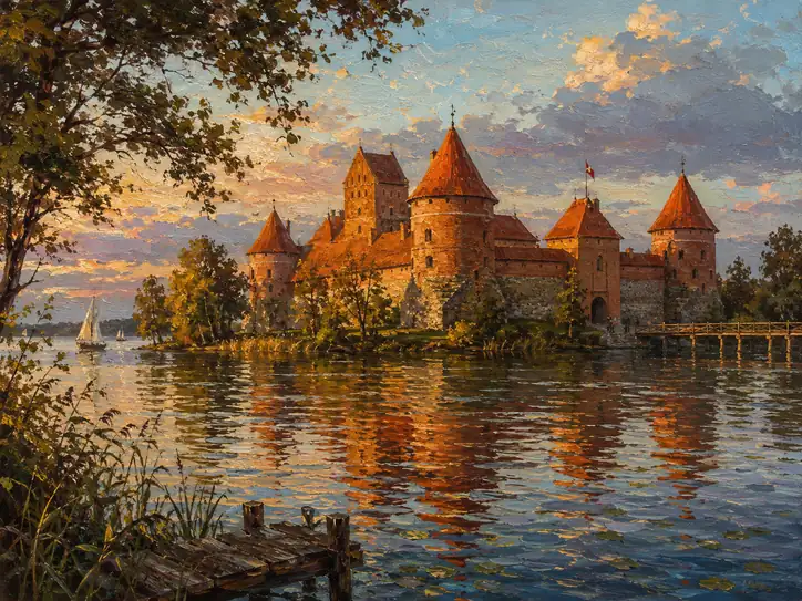 The Island Fortress in the Twilight Embers