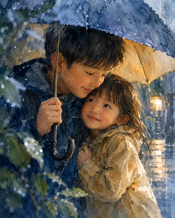 雨のなかの温もり
