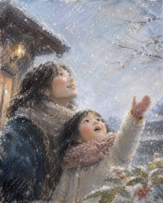 粉雪に手を伸ばして