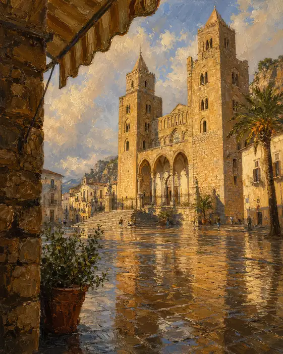 Rain-Washed Reflections of Cefalu