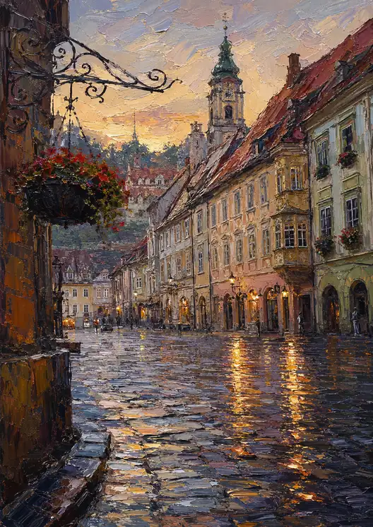 Golden Footsteps toward the Clock Tower