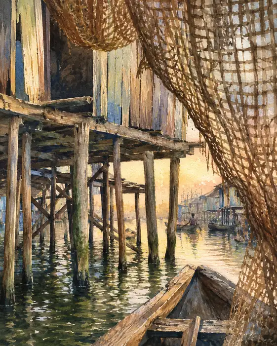 Golden Ripples of the Water Village