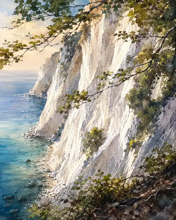 Where the Chalk Cliffs Embrace the Blue