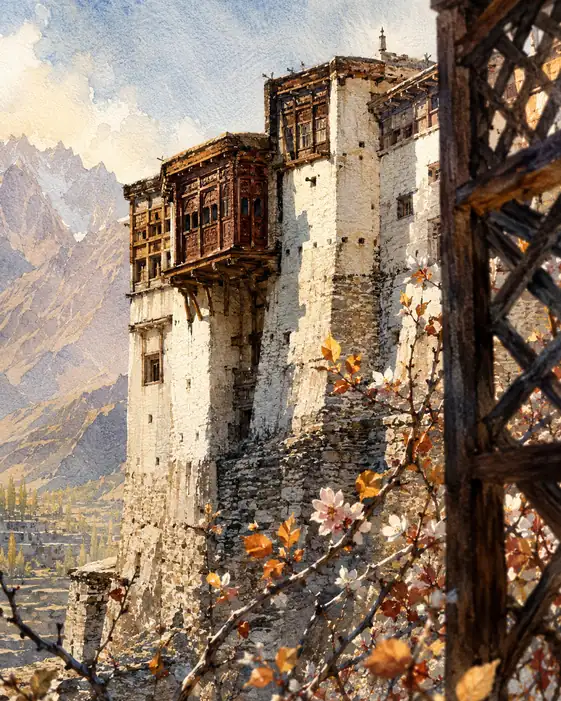 Whispers of Blossoms on the Silent Fortress