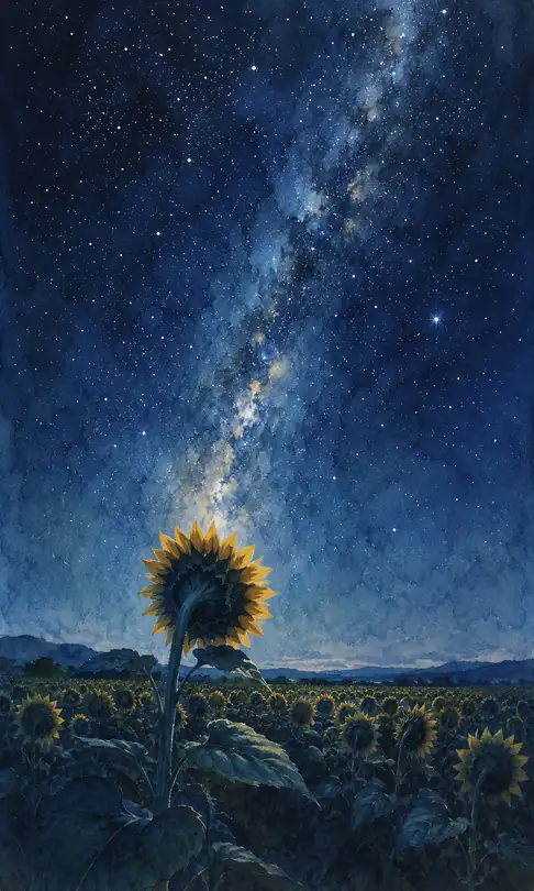 星の下で太陽を待つ