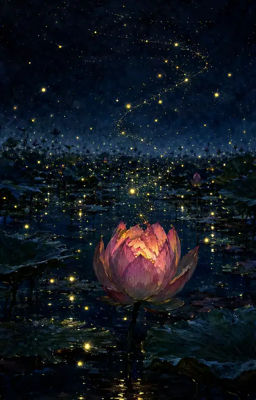 蛍が蓮へ還る夜