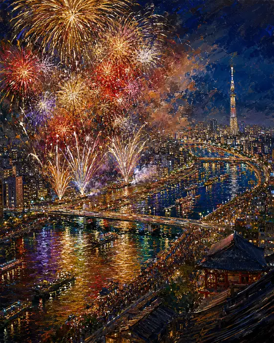 Tokyo Blooms Above Its Old River
