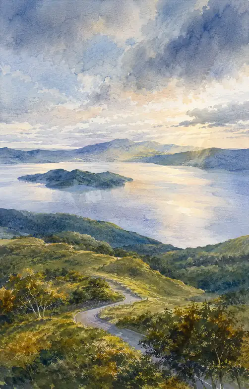 光の湖へくだる道