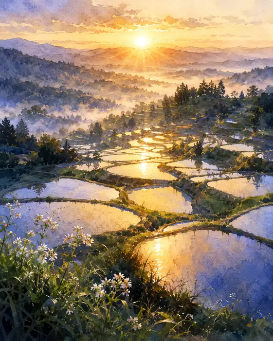 As Stars Fade, the Mountain Mirrors Embrace the Rising Sun