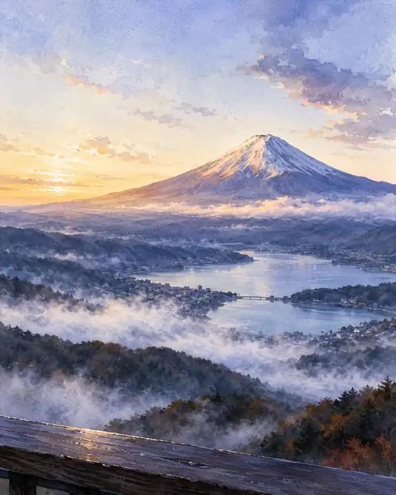 The First Light Finds Fuji
