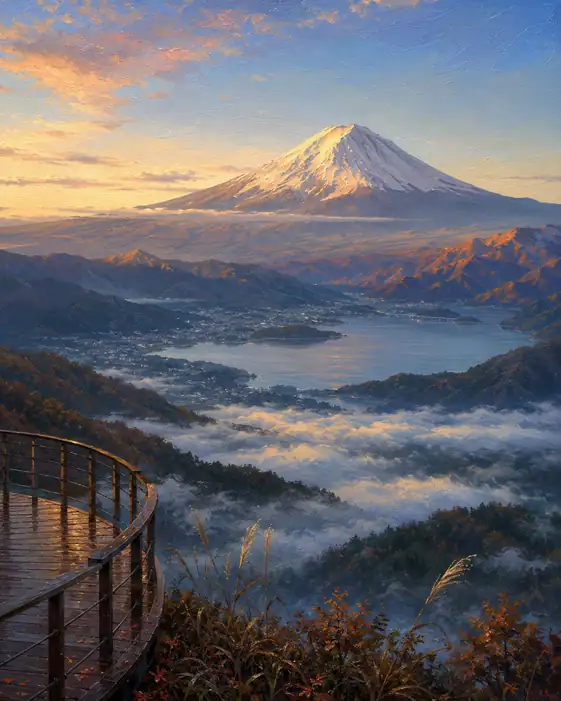 朝雲を越えて富士へ