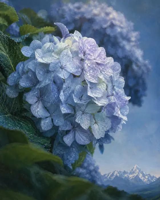 Floating Azure Above the Snowy Peaks