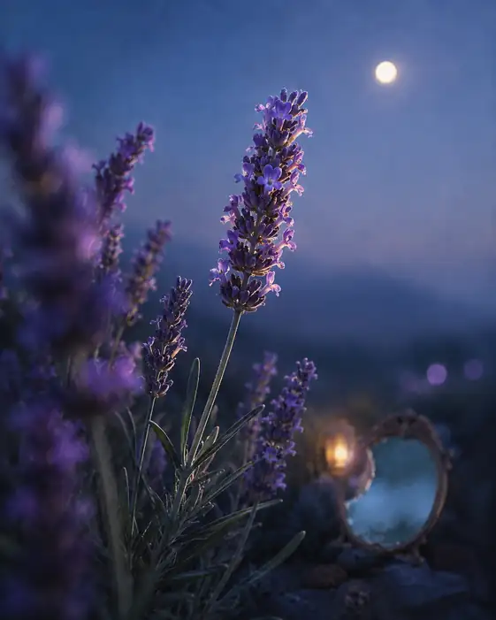 Lavender Standing Under the Moonlit Mirror