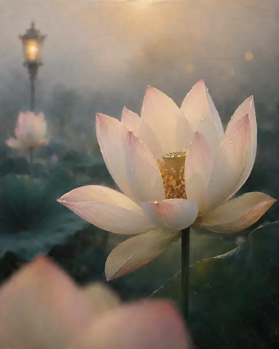 Morning Glow and the Misty Lotus