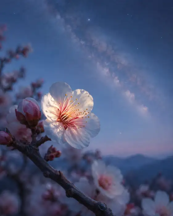 White Plum Beneath the Milky Way