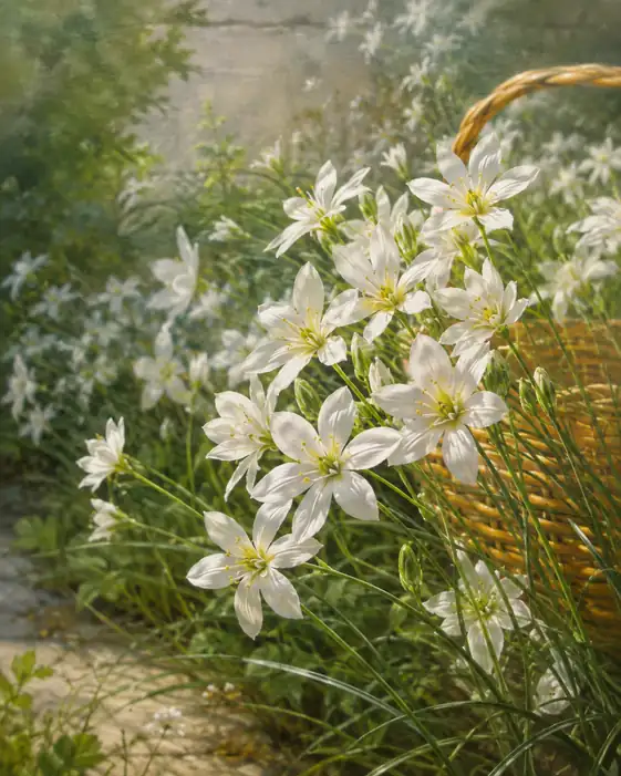 Sunlit Whispers of White Blossoms