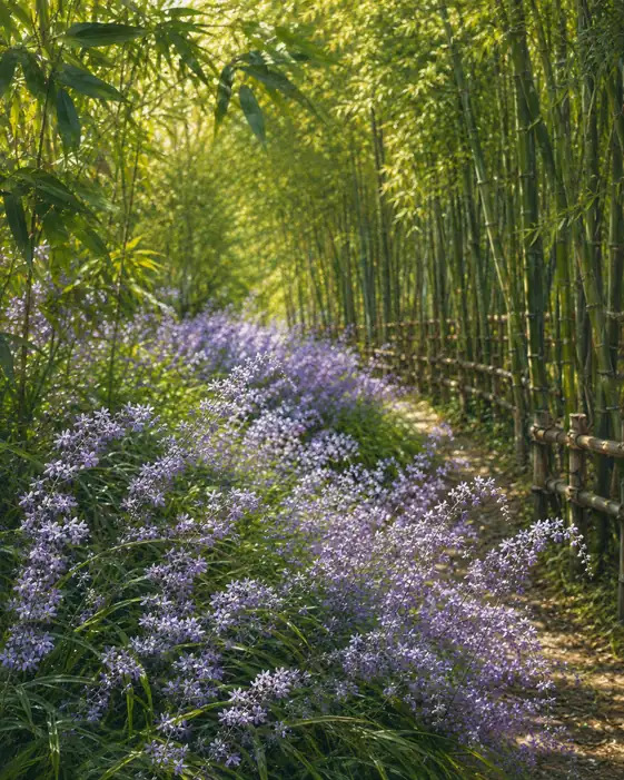 Bamboo Path and Purple Ribbons