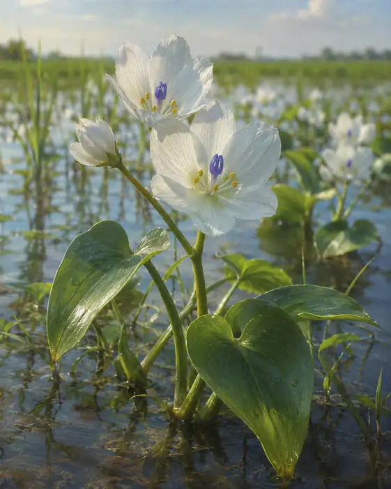 Pure White Petals on the Water Meadow