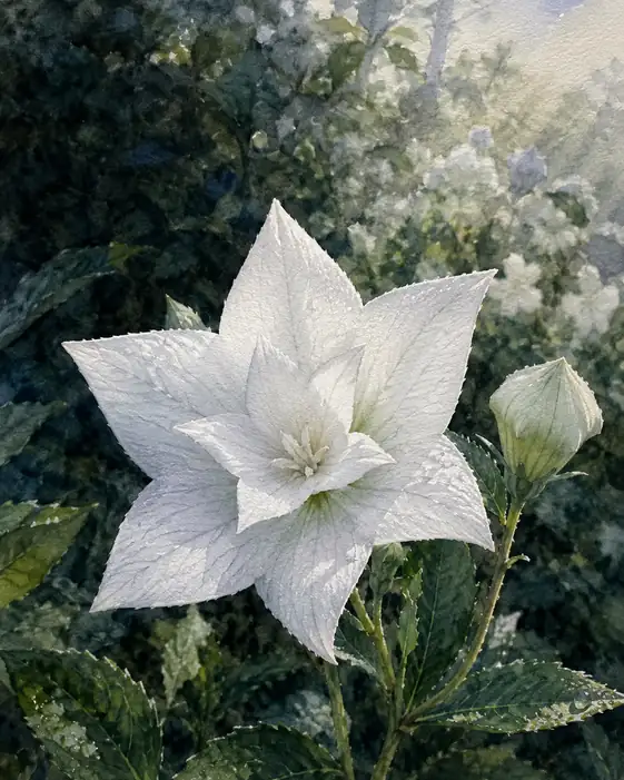 Rain-Touched White Petals in Bloom