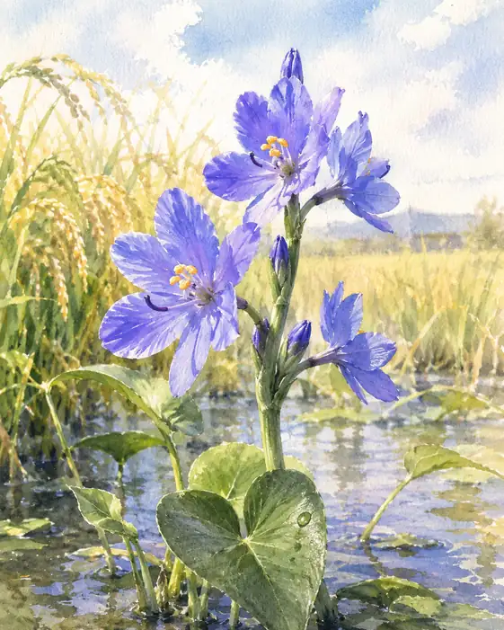 Azure Petals Among the Golden Fields