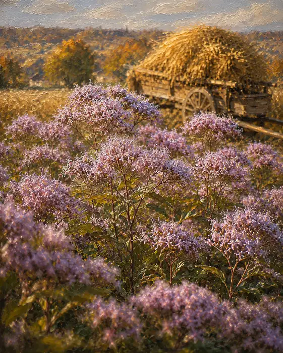 Harvest Wagon in the Autumn Meadow