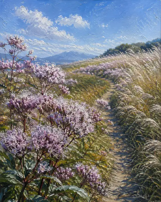 Golden Grasses and Lavender Horizons