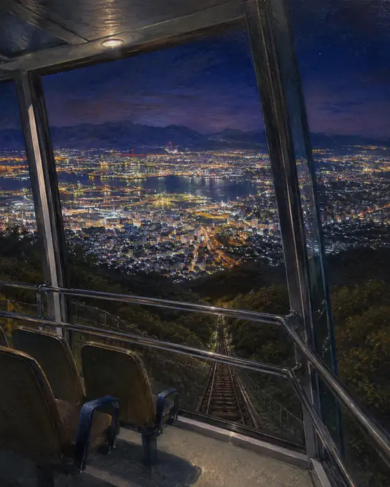 Night Panorama from the Descending Car