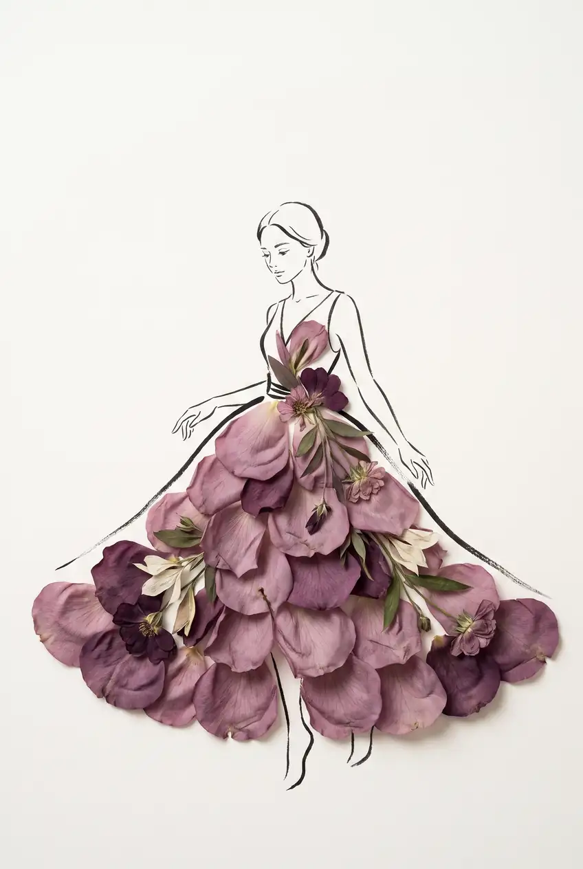 Silhouette Draped in Velvet Petals