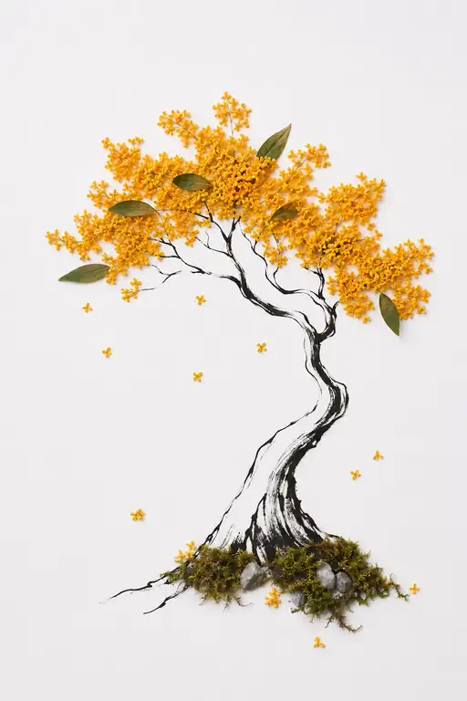 Scent of Osmanthus on the Inked Branch