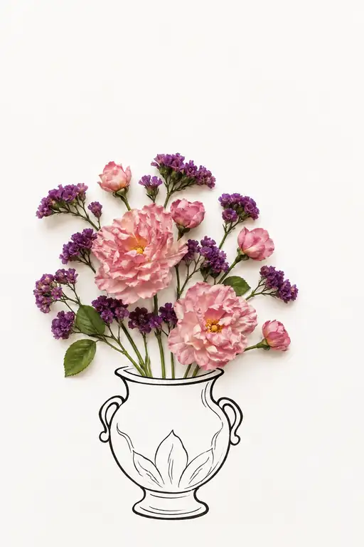 Classical Urn Graced with Pink and Purple