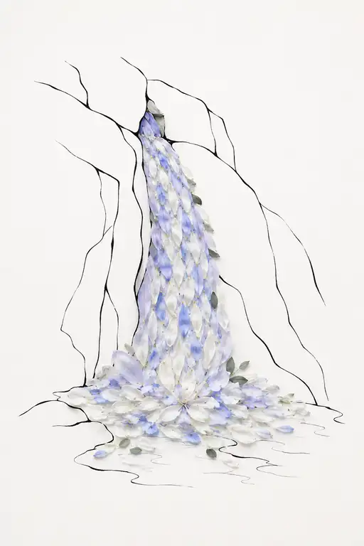 Silken Torrent of Azure Blossoms
