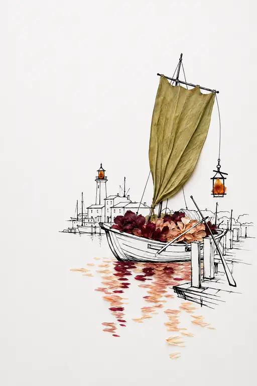 Setting Sail with Leaves into the Bay