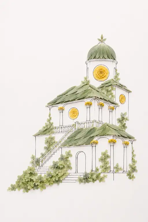Foliage Dome and Golden Blossoms