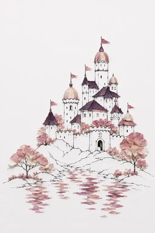 Fairytale Castle Draped in Roseate Petals