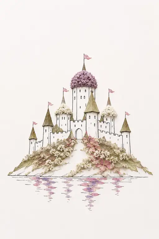 Lakeside Fortress with a Floral Crown