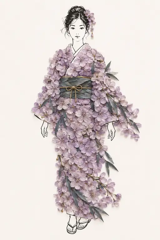 Gentle Presence in Pale Lilac Blossoms