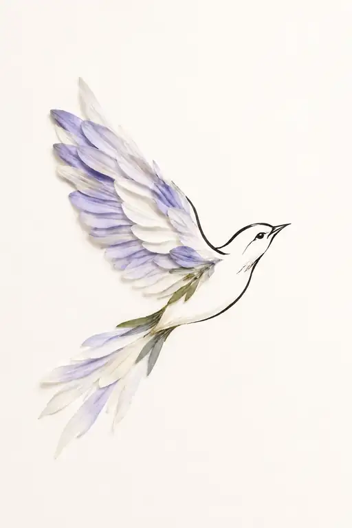 Violet Plumage Soaring Across the Canvas