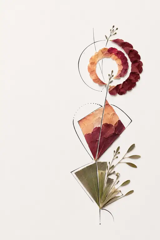 Geometric Harmony of Form and Pressed Petals