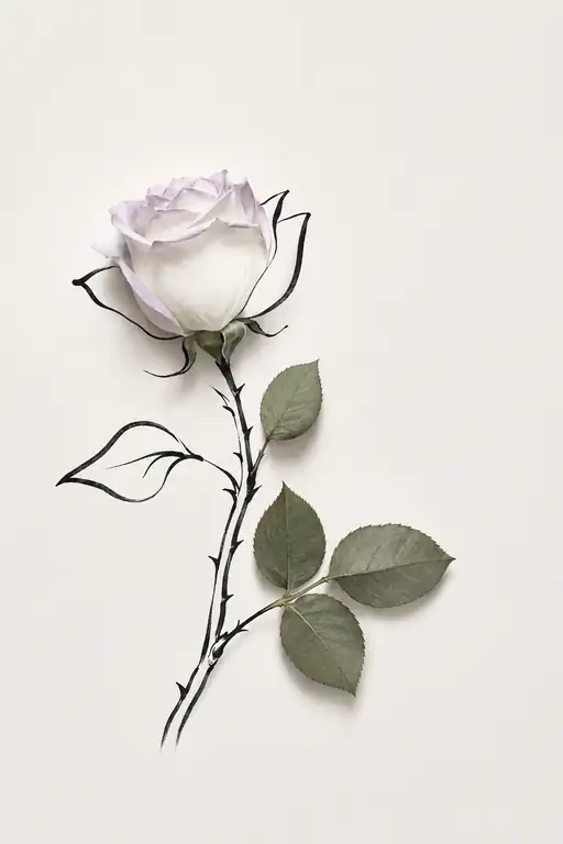 Solitary White Rose in Minimalist Grace